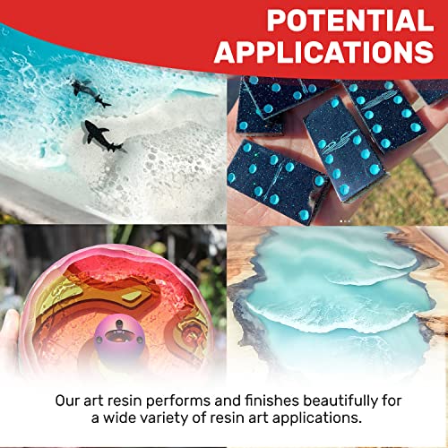 MAS Epoxies Art Pro UV Resistant Clear Epoxy Resin Kit, 2-Gallon | Zero VOCs, Self-Leveling, Ideal for Jewelry Making, Flower Preservation, Resin Crafts, Use With Pigment Powders, Alcohol Ink - size: 2 Gallon