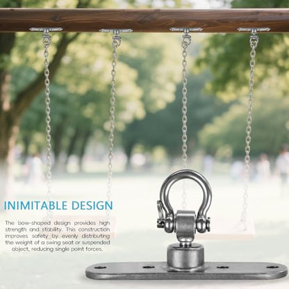 2 of Heavy Duty Stainless Swing Hanger with Smooth Swing Bearings 180°+360°, 1500 lb Capacity for Indoor Outdoor Playground Yoga Hammock Chair Sandbag Porch Swing Bag - size: size3