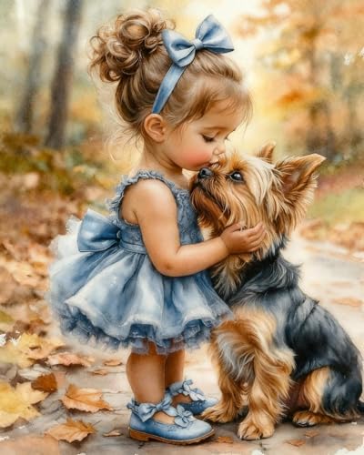Diamond Art Kits for Adults,girl kisses dog.Diamond Painting Kits 12x16in | Diamond Painting Kit - Sparkling Full Drill Design Perfect for Home Decor, Holiday Gifting, And Relaxing Crafting 12x16inch - color: DP03947