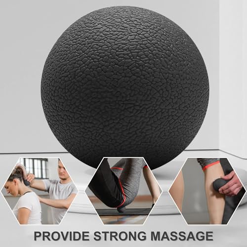 LEZER, Trigger Massage Point, Manual Massage Ball, Muscle Knots Relief Tool, Myofascial Release, Physical Therapy, Plantar Fasciitis, Set of 2 (Orange Trigger and Black Ball) - style: 07 - Trigger Orange + Hard Ball