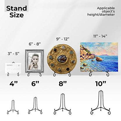 TR-LIFE Plate Stands for Display - 8 Inch Plate Holder Display Stand + Metal Easel Stand for Picture Frame, Decorative Plates, Book, Photo, Collectibles (2 Pack) - size: 8 Inch(2pcs)