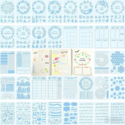 36 PCS Journal Stencils Kit, Reusable Planner Templates for Creative Journaling, Drawing and Organizing, Essential Journal Supplies and Accessories for DIY Planning