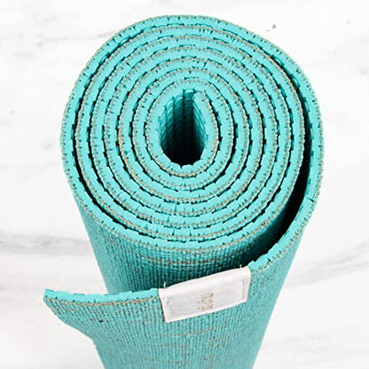 Myga Jute Yoga Mat, High Performance Vegan Floor Exercise Mat, Eco Friendly Biodegradable Yoga Mat with PVC Backing,72" x 24", 0.2" Thickness - color: Aqua