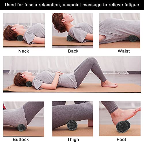 SELEWARE Peanut Massage Ball, Peanut Double Lacrosse Massage Roller Ball for Back Neck Shoulder Spine Legs Hips, Deep Tissue Peanut Roller Ball Trigger Point Muscle Massage Ball, Black - color: Black