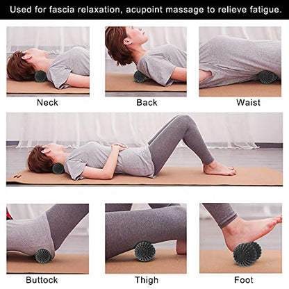 SELEWARE Peanut Massage Ball, Peanut Double Lacrosse Massage Roller Ball for Back Neck Shoulder Spine Legs Hips, Deep Tissue Peanut Roller Ball Trigger Point Muscle Massage Ball, Black - color: Black