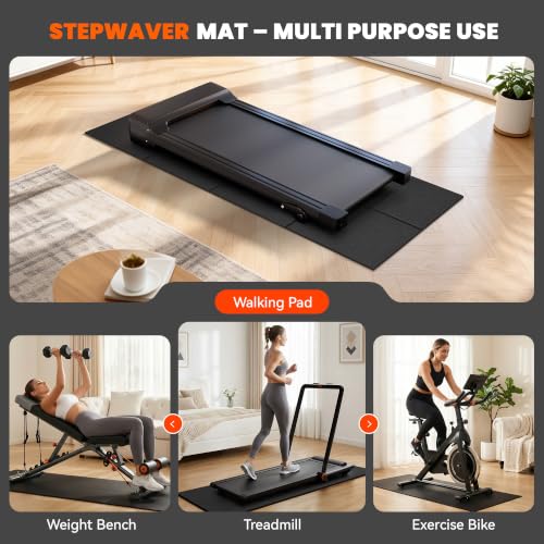 Stepwaver Walking Pad Mat for Carpet, Treadmill Mat for Hardwood Floor | High Density, 1/4 Thickness, Foldable, Floor Protection for Bike, Elliptical, Treadmill, Walking Pad - size: 55.2"L x 23.6"W x 0.3"Th