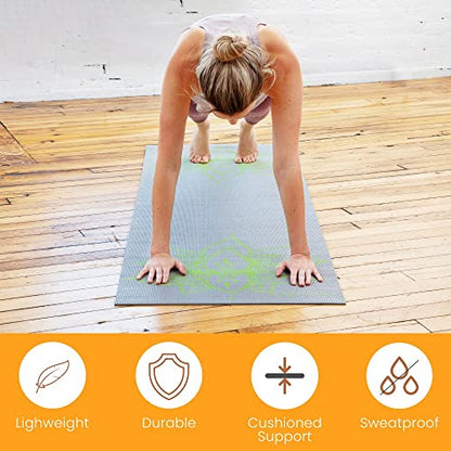 Sol Living Travel Yoga Mat - Natural Tree Rubber for Extra Grip - Non-Slip, Foldable, Eco-Friendly - Perfect for On-The-Go Yoga, Pilates, Fitness, Meditation - 24" x 72", Grey (EN-YP-PM003-GE) - color: Grey