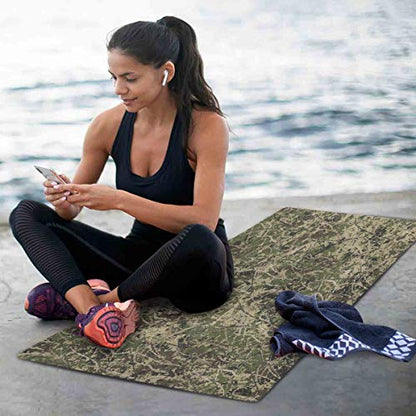 Qilmy Fantasy Mandala Pattern Yoga Mat, Non-Slip Texture Pro Yoga Mat Eco Friendly Exercise & Workout Mat for Yoga, Pilates and Floor Exercises - color: Abstract Hunting Camo