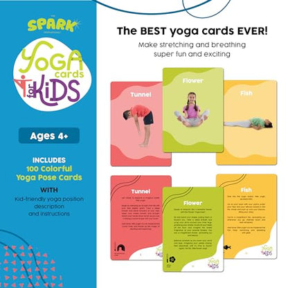 Yoga Cards for Kids: 100 Real-Life Yoga Poses, Kid-Friendly Activities for Home & Gym, Beginner to Advanced, Promotes Mindfulness