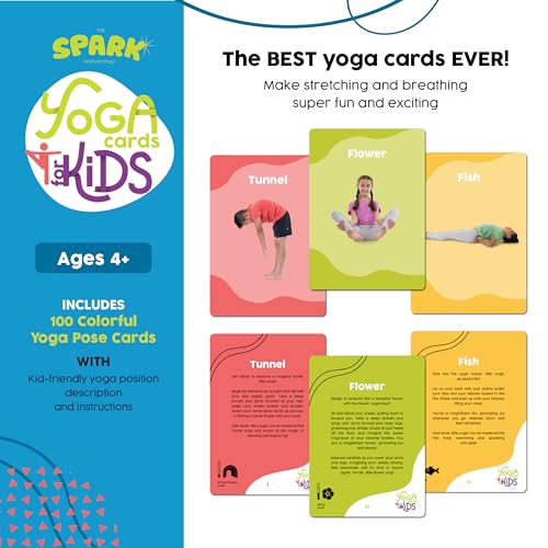 Yoga Cards for Kids: 100 Real-Life Yoga Poses, Kid-Friendly Activities for Home & Gym, Beginner to Advanced, Promotes Mindfulness