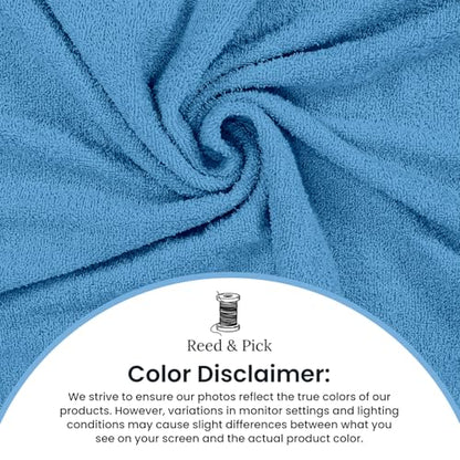 Reed&Pick Hand Towels (Pack of 24) Light Blue Economy Towels Salon Towels - 100% Cotton Spa Towel – 16 x 26 Inches Highly Absorbable, Facial Gym Hair Towel Face Towel Bulk - color: Blue, size: 16x27 Pack of 24