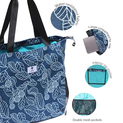 ESVAN Yoga Mat Bag Yoga Tote Carrier Shoulder Bag Carryall Tote for Office,Yoga,Pilates,Travel,Beach and Gym - color: A
