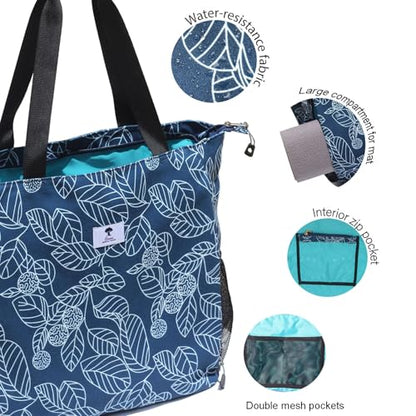 ESVAN Yoga Mat Bag Yoga Tote Carrier Shoulder Bag Carryall Tote for Office,Yoga,Pilates,Travel,Beach and Gym - color: A