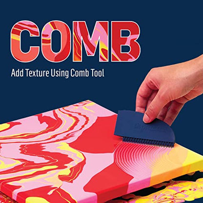FolkArt Drizzle Flexible Paint Tray and Comb Set, Durable Silicone Tools Perfect for DIY Paint Pouring Arts and Crafts Projects, 50829 - style: Tray and Comb Set