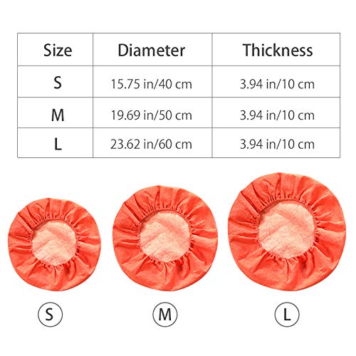 Round Floor Pillow Cover Tatami Floor Cushion Cover Straw Japanese Futon Cover Meditation Seating Ottoman Throw Protector for Living Room Indoor Outdoor Orange,15.75 inches - color: Orange, size: 15.75 inches