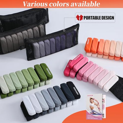 Ankle Wrist Weights for Women 2lbs/4lbs Pairs Adjustable Silicone Weights - color: Gradient Pink, size: 4 lbs Pair (2 lb Each)