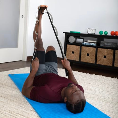 OPTP Stretch Out Strap Pro with Exercise Book, 11 Loops USA-Made Yoga Strap