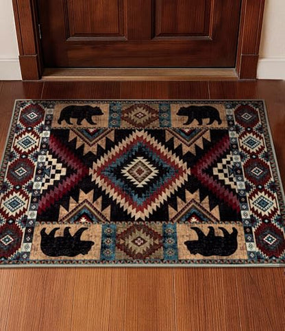 YIHOUSE Washable Western Cabin Area Rug 2x3 Entryway - color: Bear, size: 2'x3'(Rectangular)