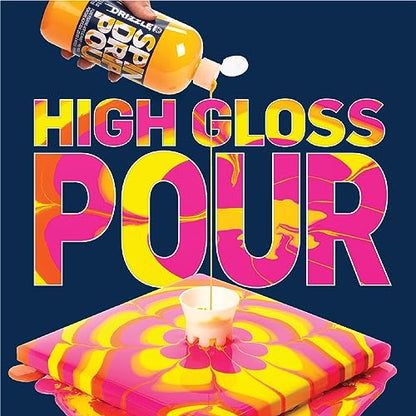 FolkArt Drizzle Opal Crush Glitter Pre-Mixed Fluid Acrylic Pouring Paint, 9 fl oz Premium Paint Perfect for Indoor & Outdoor Arts and Crafts Projects, 61838