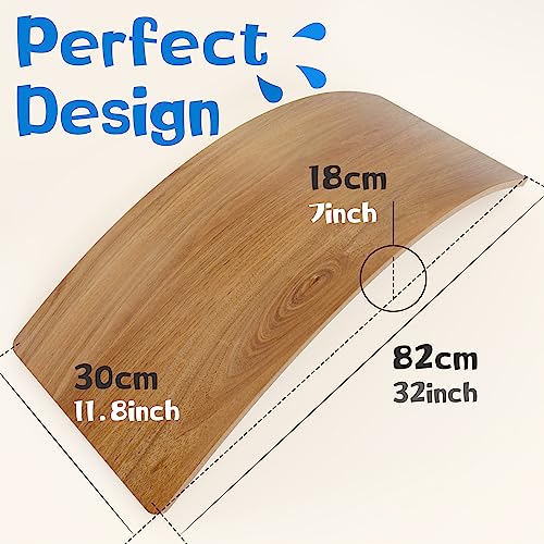 Gentle Monster Wobble Balance Board, Wooden Montessori Toy Rocker Board Natural Wood Kids Toddler Open Ended Learning Toy Yoga Curvy Board for Adult Office Classroom Christmas Gifts - color: Brown