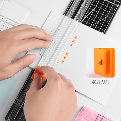 5 Pack Paper Cutter Blades Replacement Precision Paper Trimmer Refill Blade Slider Carriage for A4 Craft Paper Cutter with Security Safeguard Blade Guillotine Trimmer Scrapbooking Tool
