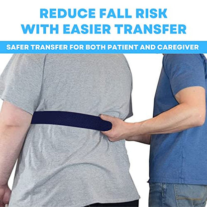 LiftAid Transfer and Gait Belt 60 Inch with Metal Buckle and Loop - Walking, Standing and Transfer Assist Aid for Seniors, Elderly Patients, Caregiver, Nurse, Therapist (Navy Blue) - color: Navy Blue