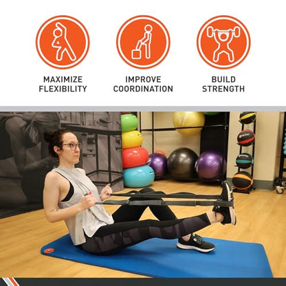 Body Sport Static Stretch Strap, 6 ft. Long - Durable Woven Tool for Home Fitness & Gym with Loops for Yoga, Stretching, Physical Therapy & Rehab