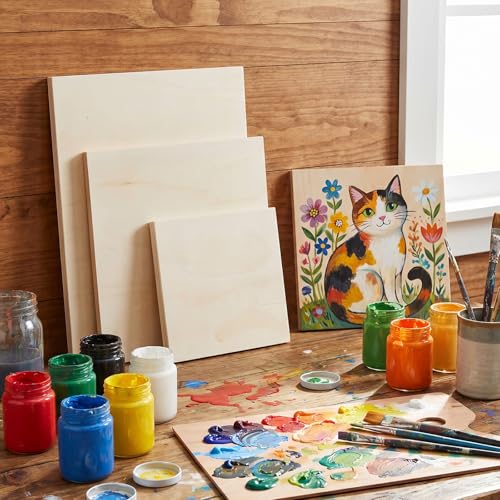 15-Pack Unfinished Wood Canvas Boards for Painting, 3 Sizes - Wooden Panels for DIY Art, Home Decor, and Craft Projects