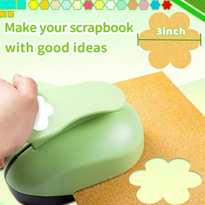 Flower Hole Punch 3 inch Flower Punches for Paper Crafts Scrapbooking | Large Flower Paper Punches for Crafting, Hole Punch Shape Flower, Craft Lever Punch for Card Making, Easy to Use, Clean Cut - style: Flower Paper Punch