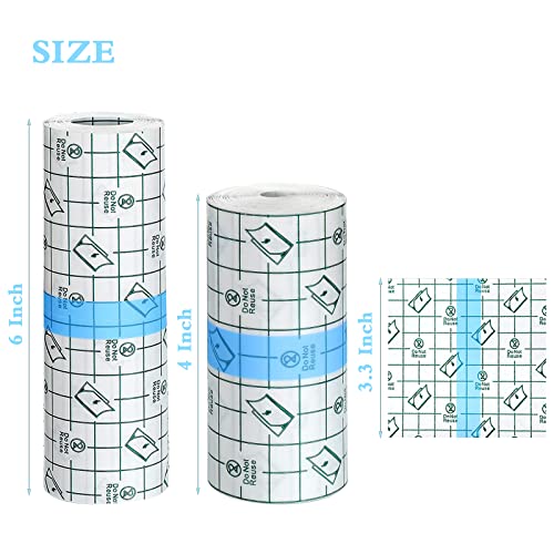 Waterproof Bandages Transparent Film Dressing, Second Skin Healing Protective, Clear Adhesive Bandages Shower Shield Dressing Tape for Tattoos Aftercare Swimming(6 Inch x 2 Yard) - size: 6 Inch x 2 Yard