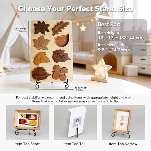 Artliving Plate Stands for Display, 12Inch Black Iron Easel Plate Display Photo Holder Stand, Displays Picture Frames, Decorative Plates, Tablets and Art (2 pack) - size: 12 inch(2 Pack)