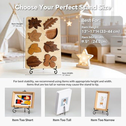 Artliving Plate Stands for Display, 12 Inch Black Iron Easel Plate Display Photo Holder Stand, Displays Picture Frames, Decorative Plates, Tablets and Art (4 pack) - size: 12 inch (4 pack)