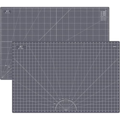 Thickened 24 x 36 Inch Self Healing Cutting Mat, Durable A1 Double Sided 5-Layer Craft Cutting Board for Fabric, Quilting, Sewing, Hobby, Scrapbooking, Arts and Crafts Project, Dark Gray - color: Gray, size: 36"L x 24"W