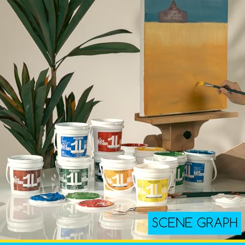MEEDEN Naples Yellow Acrylic Paint: 1L /33.8oz Heavy Body Gloss Finish | Thick Art Paints Non-Toxic for Canvas Crafts - color: Naples Yellow - 1L