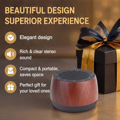 Electronic Tibetan Singing Bowl Portable Meditation Sound Machine 9 Healing Modes Touch Timer Memory for Sleep Yoga Reiki - color: Wood Grain