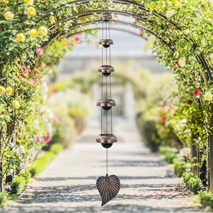 Cooper Leaf Temple Wind Chime,Wind Chimes 5 Bells, Feng Shui Wind Chimes - size: Five-Bodhi