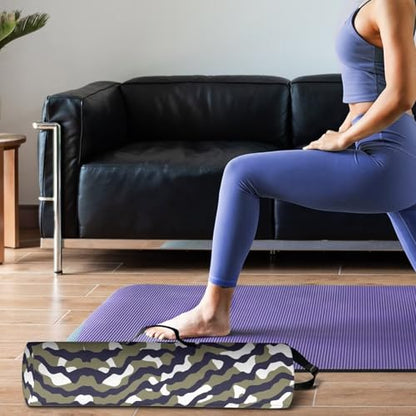 Yoga Mat Bag for Women & Men Full-Zip Yoga Mat Carrier Bag for Class Workout Park with Adjustable Strap - color: Camouflage American Flag