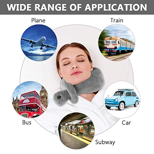 Massaging Neck Pillow Wrap, Vibrating Neck Pillow, Cordless Vibrating Massaging Neck Pillow Massage Cushion Travel Neck Head Chin Support Pillow to Relax Muscle Relieve Stress