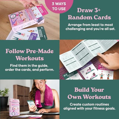 Zinsk 75 Pilates Bar Exercise Cards – Create Home Workouts that Sculpt and Tone – 3" x 5" Cards with Full Instructions – Includes Getting Started Pamphlet with 8 Pre-Made Routines