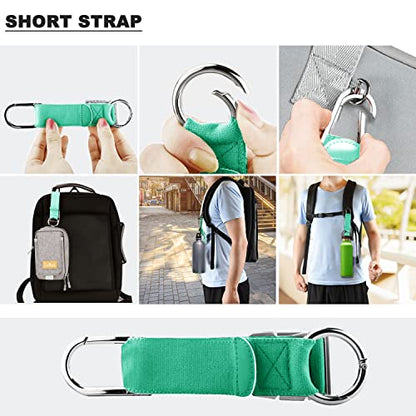 ZINZ Elastic Jacket Gripper Travel Strap with D-Ring Hooks and Buckle, Suitcase Straps Belts Travel Accessories, Makes Your Hands Free - color: Light Green