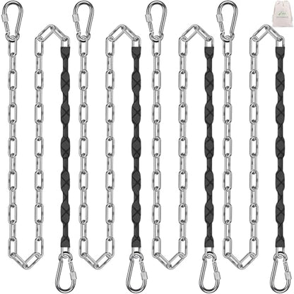SELEWARE 4 Pcs 85" Stainless Steel Hanging Chains Heavy Duty Swing Chains - color: Black, size: 85" (4 Pcs)