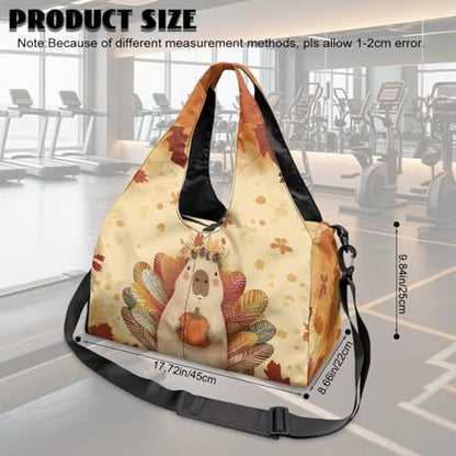 Gym Bag with Yoga Mat Holder Large Tote Bag With Multi Pockets for Women Men Dry Wet Separated Pocket Carryall Yoga Tote Bag for Pilates Travel Workout Office - color: Halloween yellow