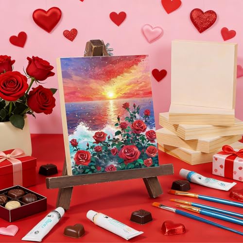 8 Pack 6x8 Inch Unfinished Square Wood Panels for DIY Painting Crafts | Blank Wood Canvas Frames for Oil Paint Pouring & Valentine Halloween Xmas Decor - size: 6"×8" 8 Pack
