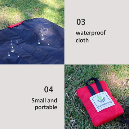 Pocket Picnic Blanket Portable Sandproof Beach Mat Ultralight - color: Red