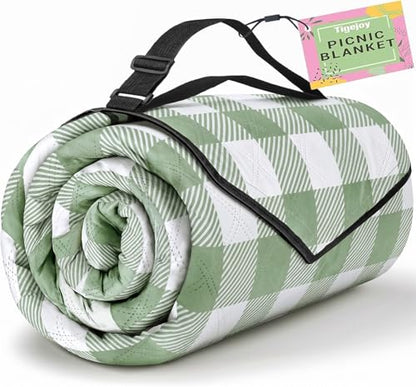 TigeJoy Extra Large Picnic Blanket Waterproof Beach Blanket 80''x80'' - color: Green, size: 6'8" x 6'8" (Rectangular)