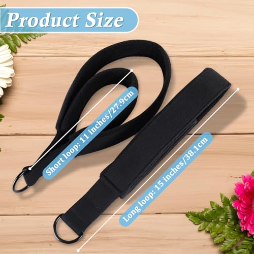 2PCS Pilates Double Loop Straps for Reformer Feet - color: Black