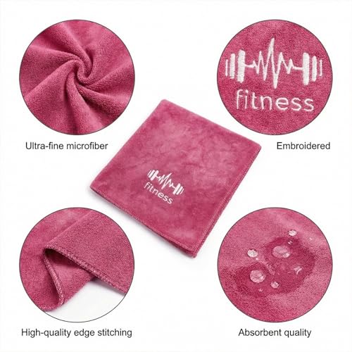 Fitness Towel, Sports Yoga Microfiber Quick-Drying Microfiber Towels for Swimming Gym and Yoga Sweat Pad, Pink - color: Pink