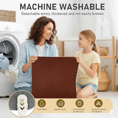 Full Back Heating Pad,20x40 Extra Large Heating Pad for Back Pain Relief,with 10 Temperature Controllers & 3 Auto-Off Timers,Dry/Moist Heat Therapy for Muscle,Joint,Menstrual Cramps (Brown) - size: 20x40 Inch Brown
