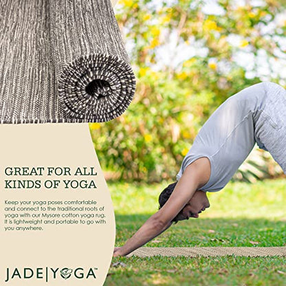 Jade Yoga Organic Cotton Hand Loomed Yoga Mat 72" Indigo - color: Tulasi (Green)