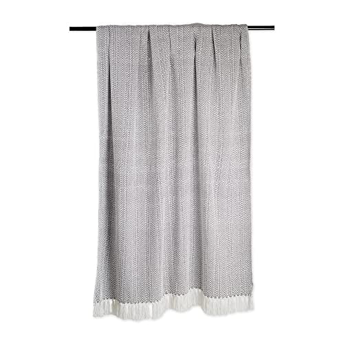 DII Herringbone Striped Collection Cotton Throw Blanket, 50x60 inches, Gray, (Pack of 12) - color: Gray, size: 50x60" (Pack of 12)